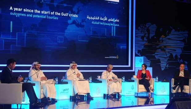 The panelists discussing Gulf Crisis at 12th Al Jazeera Forum. PICTURE: Shemeer Rasheed