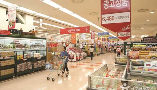 A Lotte Mart store in Seoul. South Koreau2019s major supermarkets will phase out the use of disposable plastic bags and excessive packaging in a bid to conserve resources and promote an environment-friendly consumer culture.