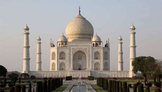 The Taj Mahal mausoleum is pictured in the Indian city of Agra.