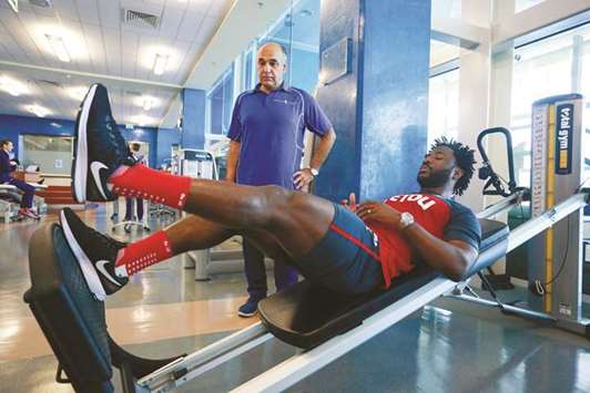 Wilfried Bony training at Aspetar.
