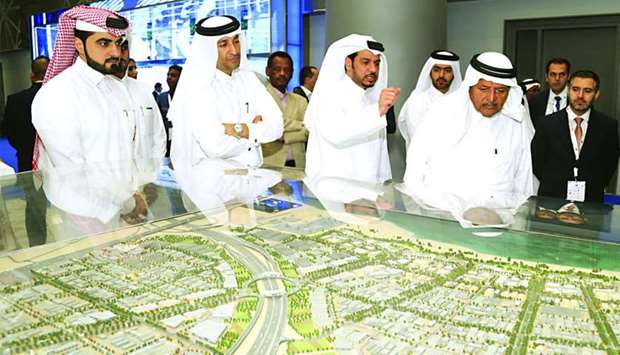QBA chairman Sheikh Faisal bin Qassim al-Thani, who inaugurated QSSE 2018, during a tour of the event. PICTURE: Jayan Orma.