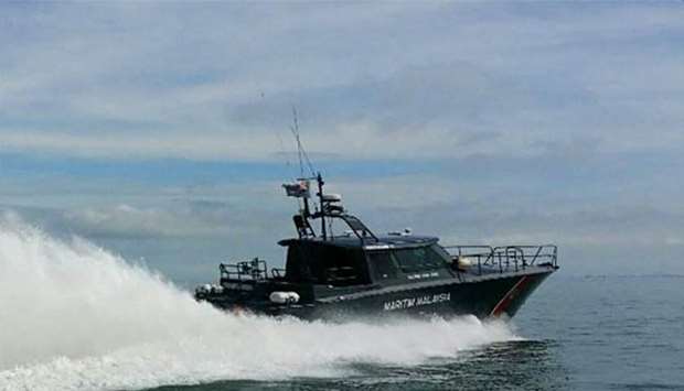 A Malaysian Maritime Enforcement Agency boat patrolling the waters off Langkawi island on Monday.