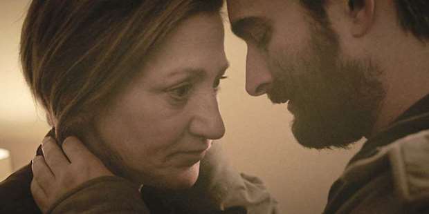STILL: Carol, played by Edie Falco, left, and Chris, by Jay Duplass, in Lynn Sheltonu2019s Outside In.