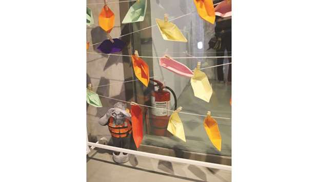 Weiweiu2019s Laundromat at the Fire Station in Doha addresses the current refugee crisis and its humanitarian consequences by artistic means.