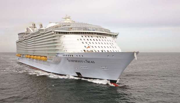 LARGEST: Royal Caribbean Symphony of the Seas became the worldu2019s largest cruise ship when it was officially delivered to the cruise line after its construction was completed by STX France.