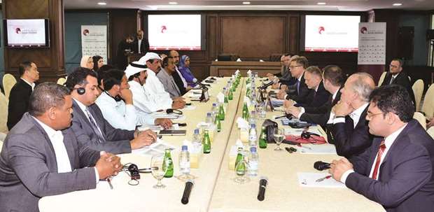 Qatar Chamber officials led by al-Kuwari in a meeting with the trade delegation from the Czech Republic.