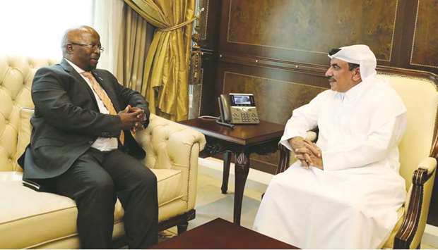 HE the Minister of Transport and Communications, Jassim Seif Ahmed al-Sulaiti, held separate meetings with the ambassador of eSwatini, Felizwe Dlamini, and Ukraine ambassador, Yevhen Mykytenko, in Doha yesterday.