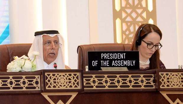 HE the Speaker of the Shura Council Ahmed bin Abdullah bin Zaid al-Mahmoud and President of the 140th General Assembly of the Inter-Parliamentary Union