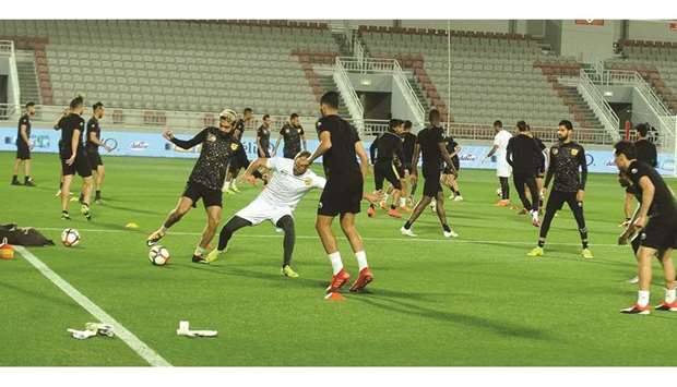 Club Athletique Bizertin players train ahead of their Tunisian Super Cup final against Esperance Sportive de Tunis at the Al Duhail Stadium. PICTURES: Shemeer Rasheed