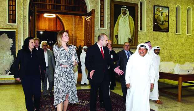 Bulgarian President Rumen Radev and the accompanying delegation with HE Sheikh Faisal bin Qassim al-Thani during the visit to the museum
