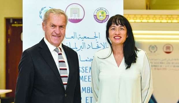 David Carter and Marja Lubeck at IPU in Doha. PICTURE: Noushad Thekkayilrnrn