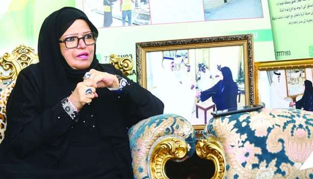 Sheikha bint Yousef al-Jufairi talking to Gulf Timesrnrn