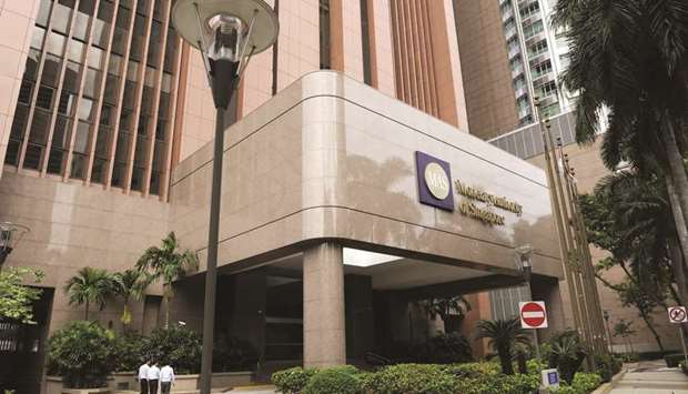 The headquarters of the Monetary Authority of Singapore. After tightening policy twice last year, the MAS, which uses the exchange rate as its main policy tool, left the slope and width of the currency band unchanged, as well as the level at which it is centred.