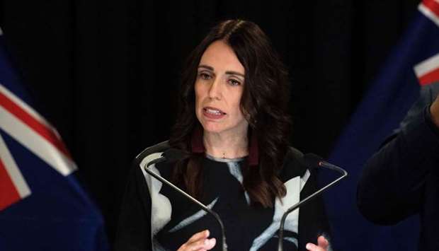 New Zealand Prime Minister Jacinda Ardern fends off questions from the media about New Zealand Red Cross nurse Louisa Akavi named by the New York Times today during a post cabinet press conference at Parliament in Wellington on April 15.