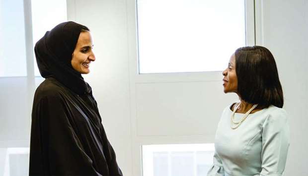 Sheikha Hind with the First Lady of Botswana