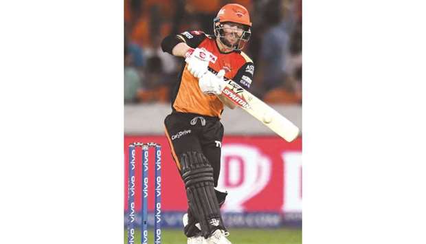 David Warner in action in the Indian Premier League for Sunrisers Hyderabad and Rajasthan Royals.