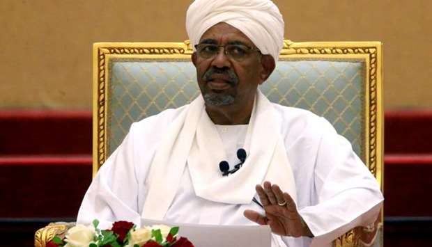 Sudanese President Omar al-Bashir addresses a meeting at the Presidential Palace in Khartoum, Sudan on April 5.