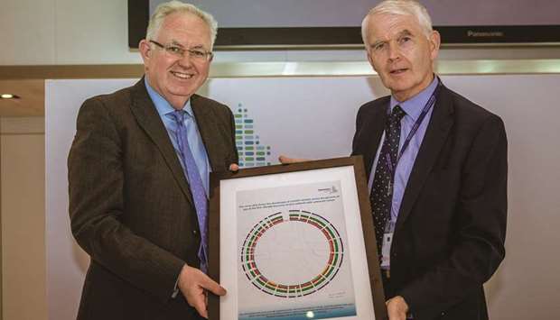 Kennedy and Caulfield at the signing ceremony.