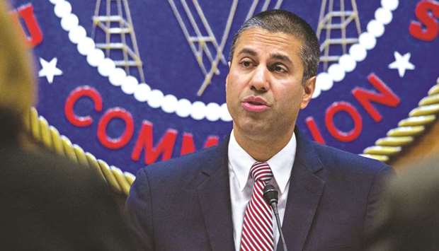 Ajit Pai, chairman of the Federal Communications Commission (FCC), speaks during an open commission meeting in Washington, DC. (file). Pai said on Wednesday he was scheduling a vote May 9 on a measure to deny the application of China Mobile USA, described as a Delaware-registered subsidiary that is indirectly controlled by the Chinese government, on national security grounds.