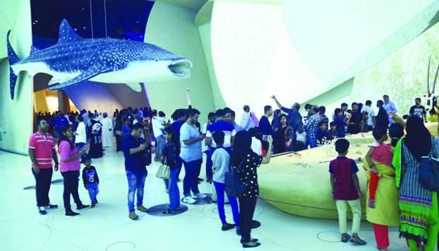 A whale shark overlooking throngs of visitors at the museum. PICTURES: Jayan Orma.