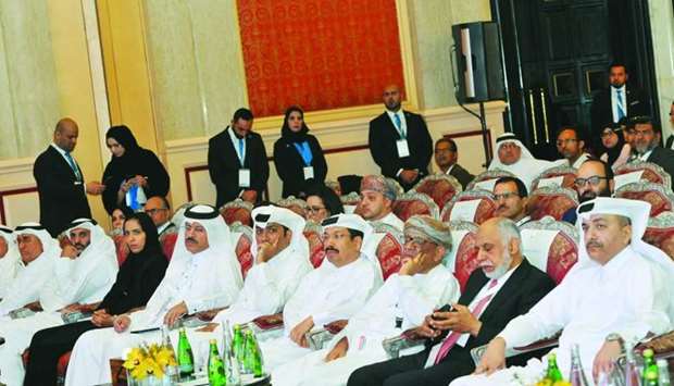 HE the Minister of Administrative Development, Labour and Social Affairs Yousef bin Mohamed al-Othman Fakhro along with other guests at the opening ceremony.