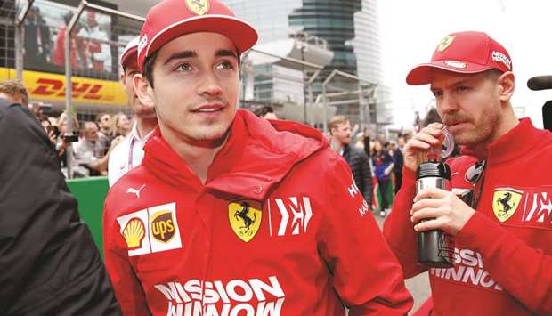 Ferrariu2019s Charles Leclerc (left) and Sebastian Vettel. (Reuters)