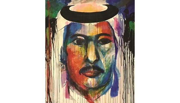 ARTISTIC: Self portrait of Sheikh Hassan al-Thani in ink.