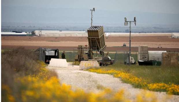 An Iron Dome rocket interceptor battery deployed near the southern Gaza Strip in southern Israel on March 29. Reuters