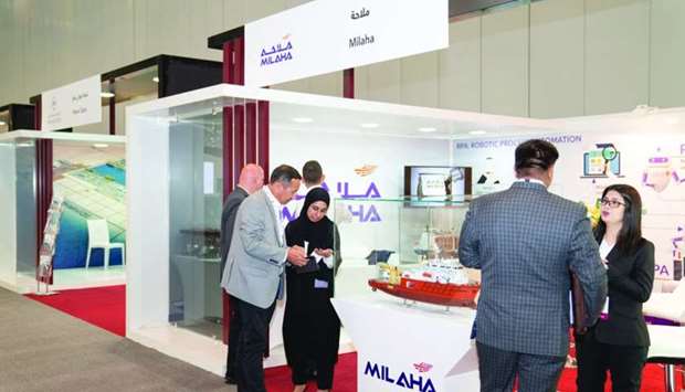 Milaha booth welcomes visitors during Moushtarayat 2019.