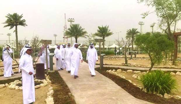 Officials of the Municipality of Al Sheehaniya visiting the desert garden.