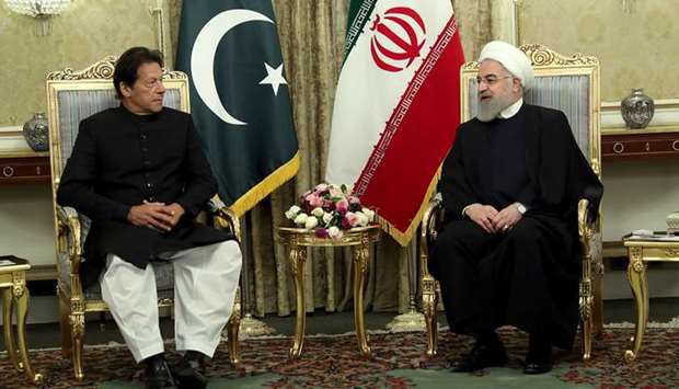 Iranian President Hassan Rouhani meets with Pakistani Prime Minister Imran Khan in Tehran
