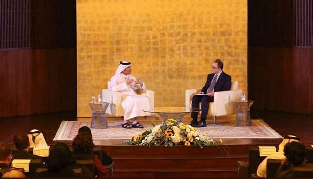 HE the Deputy Prime Minister and Minister of Foreign Affairs Sheikh Mohamed bin Abdulrahman al-Thani participates in the open conversation hosted by Georgetown University