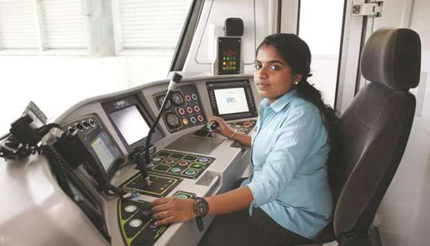 Kochi Metro train driver Hima C. Picture: Sivaram V/The Guardian