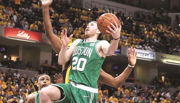 Gordon Hayward of the Boston Celtics shoots the ball against the Indiana Pacers in game four of the first round of the 2019 NBA Playoffs at Bankers Life Fieldhouse in Indianapolis, Indiana. (Getty Images/AFP)