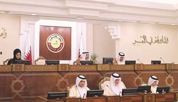 HE the Deputy Speaker Mohamed bin Abdullah al-Sulaiti chairing yesterdayu2019s session.