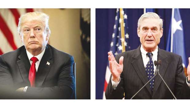 US President Donald Trump and US special counsel Robert Mueller.