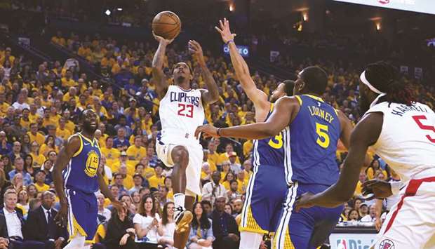 LA Clippers guard Lou Williams (No 23) scores against the Golden State Warriors during the first quarter in game five of the first round of the 2019 NBA Playoffs at Oracle Arena. PICTURE: USA TODAY Sports
