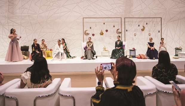A session of one of the workshops for budding fashion designers, entrepreneurs, and exhibition visitors.