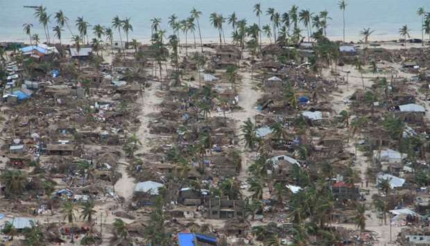 The aftermath of Cyclone Kenneth is seen in Macomia District, Cabo Delgado province, Mozambique