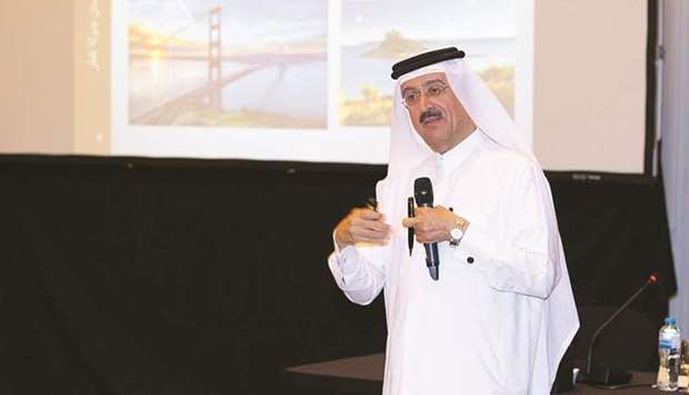 NHRC member Mohamed Saif al-Kuwari speaking at the seminar.