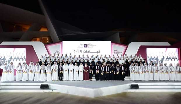 As many as 118 Qataris were honoured at the annual Qatar Leadership Centre (QLC) graduation ceremony at the newly-opened National Museum of Qatar yesterday after completing one of three programmes of the institution. The graduates, who finished either the Executive, Government, or Rising Leaders programme, form part of QLCu2019s sixth class since its inception by His Highness the Amir Sheikh Tamim bin Hamad al-Thani as a national platform for leadership development. QLC Board of Directors Chairperson HE Sheikha Al Mayassa bint Hamad bin Khalifa al-Thani attended the ceremony along with several other dignitaries.