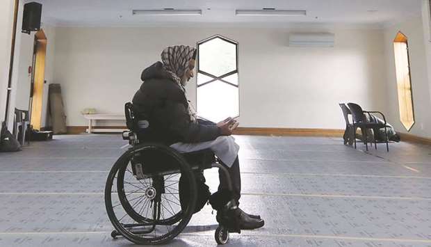 Farid Ahmed, a survivor of the twin mosque massacre, offers prayers inside the Al Noor Mosque, yesterday.