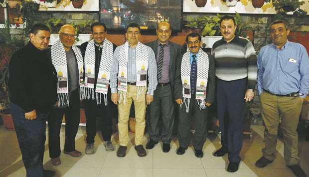 The medical delegation with officials in Palestine.
