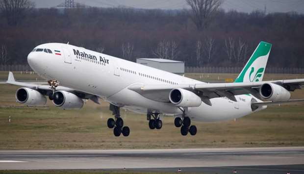 An Airbus A340-300 of Iranian airline Mahan Air takes off from Duesseldorf airport DUS, Germany January 16, 2019.