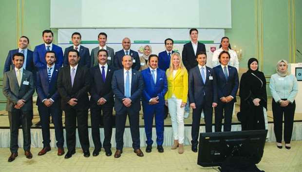 Sheikh Khalifa bin Jassim al-Thani and his accompanying delegation joins Qatari and German dignitaries during the first Arab-German Sports Summit held in Berlin.