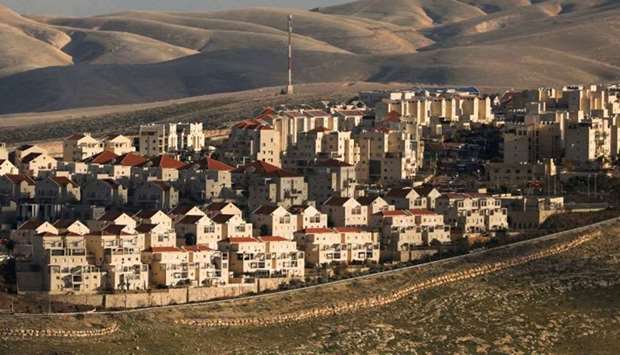 A general view shows houses in the Israeli settlement in the occupied West Bank