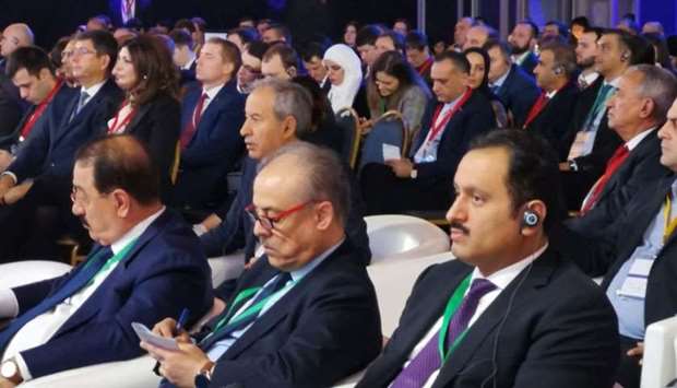 Al-Khater attending the 12th session of the Russian-Arab Business Council meet in Moscow.rnrn