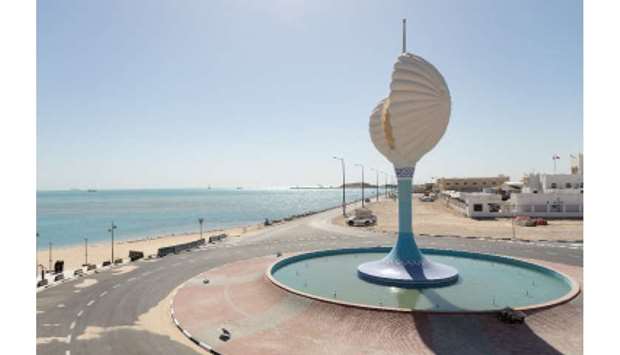 The Pearl Monument at its new location.