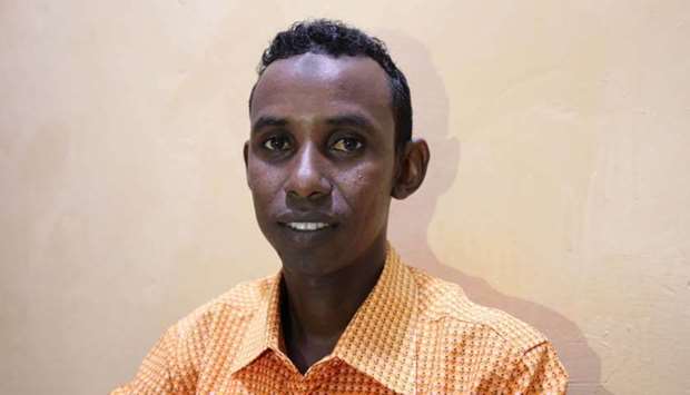 Mohamed Omar Abukar, a Somali student, talks during an interview with Reuters after his mother and nieces were injured during an airstrike in Mogadishu, Somalia