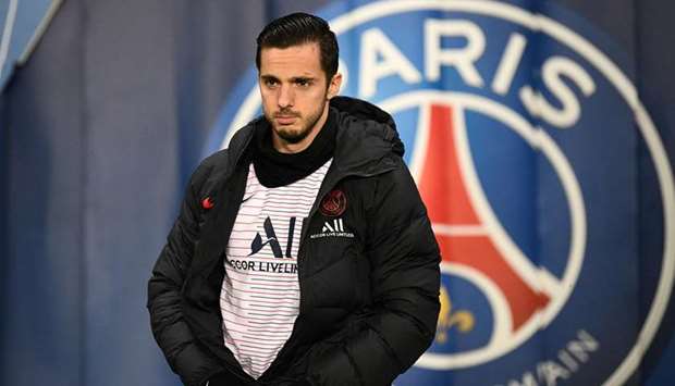 In this February 23, 2020, picture, Paris Saint-Germainu2019s Spanish midfielder Pablo Sarabia arrives to attend a training session. (AFP)